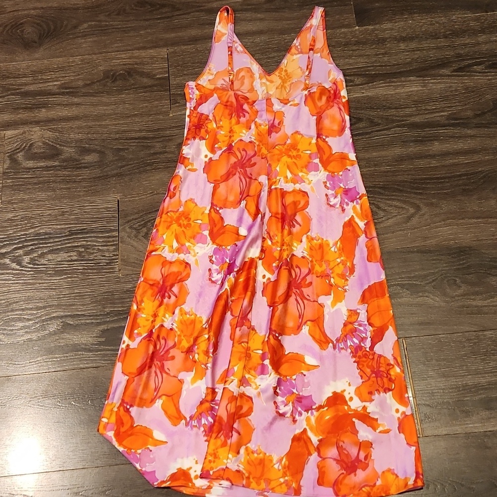 ❤️ N NATORI FLORAL SATIN SLIP DRESS, SMALL - Picture 5 of 11